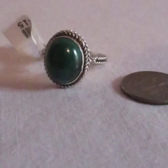 African Malachite Ring in Sterling Silver 925 - Picture 6 of 8